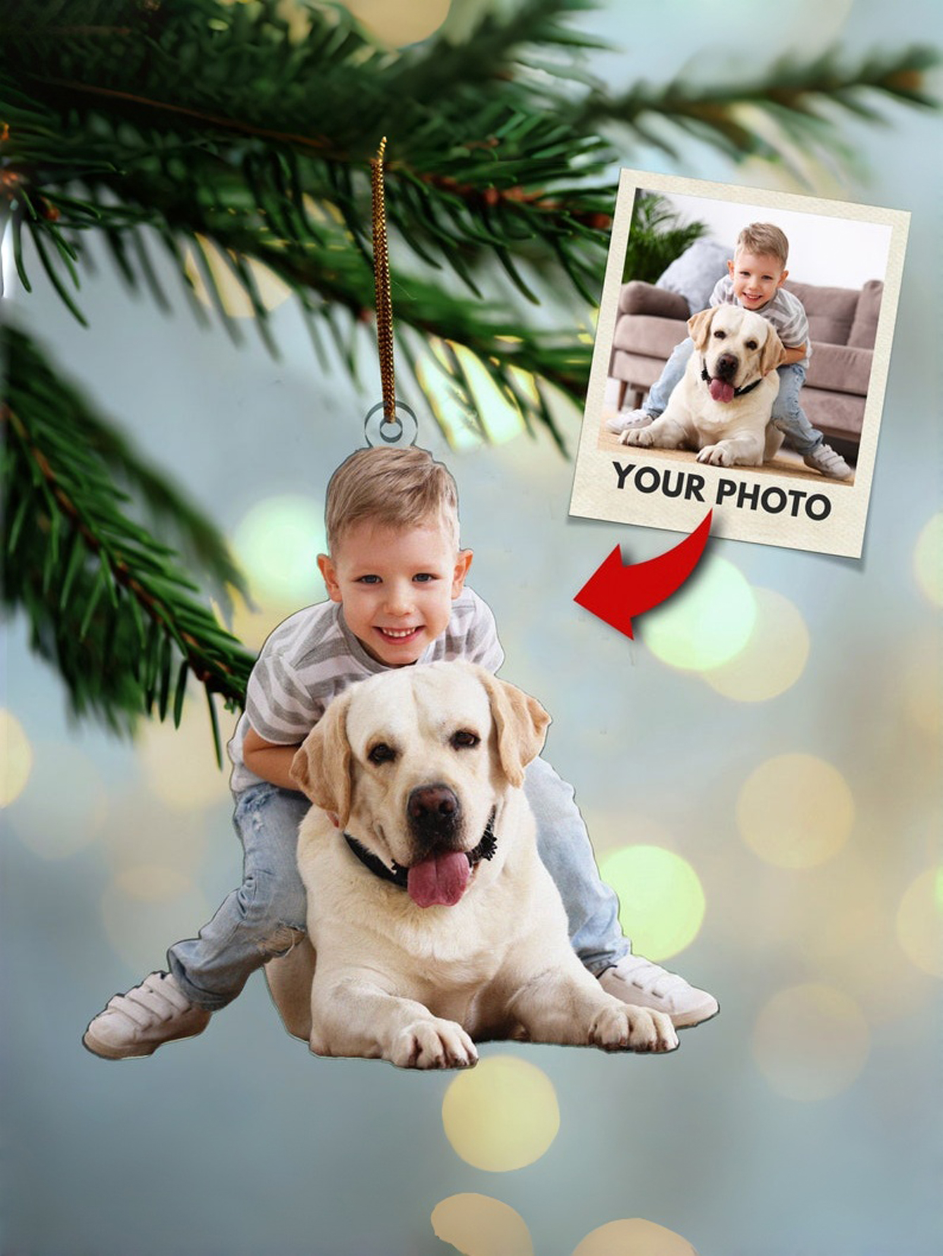 Personalized Friends Photo Christmas Ornament